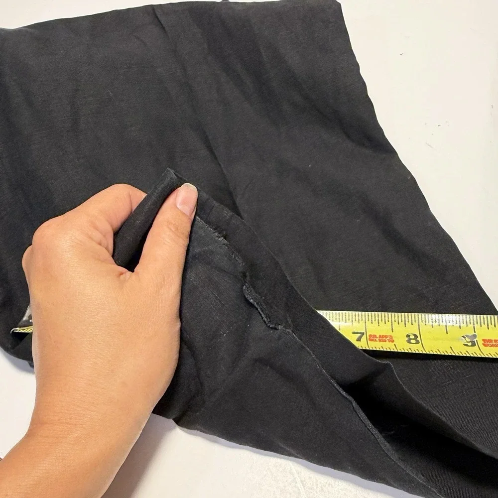 Vintage Polo By Ralph Lauren Pants Linen Silk Blend Flat Front Trousers Black 44